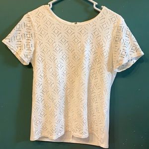 Hans Crochet Market & Spruce Mixed Material Top